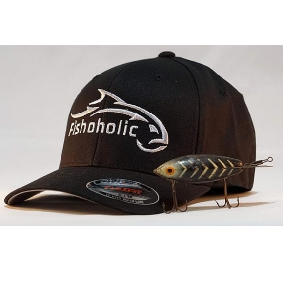 Baseball Fishing Hat Embroidered Logos Mesh Trucker Fishing Outdoors Black - Picture 3 of 8